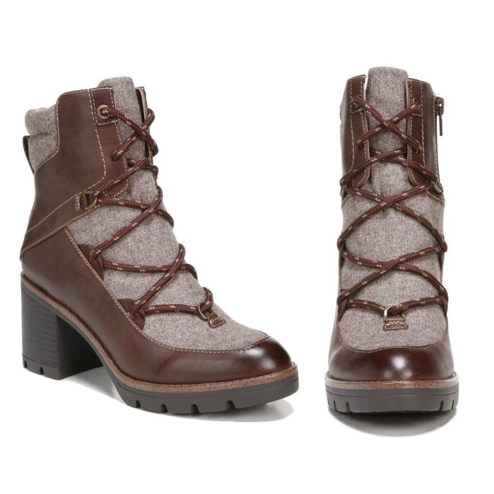 NWB Naturalizer Women's Madie Ankle Block Heel Boot Brazil Nut Brown - Size: 12